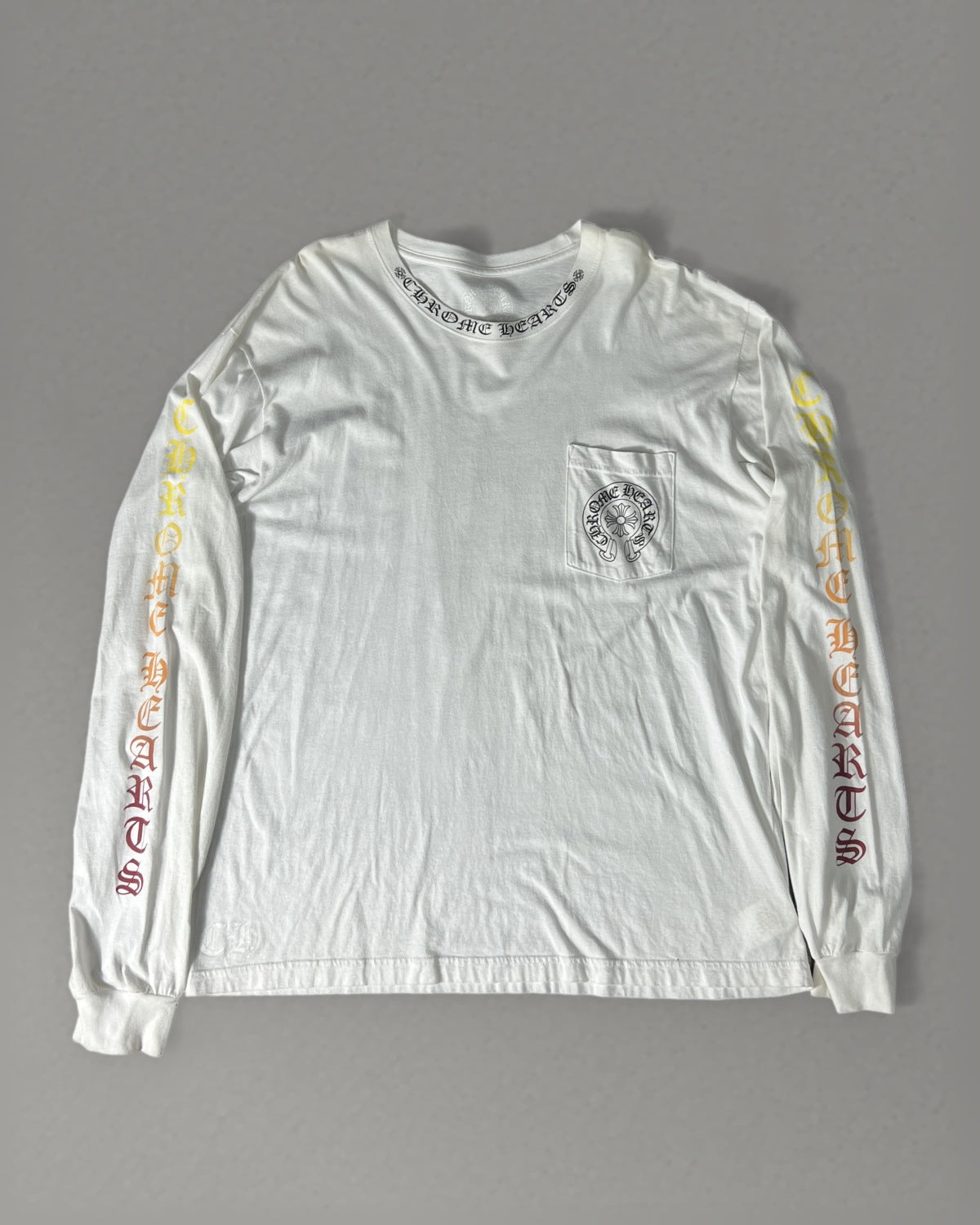 Chrome Hearts Gradient Logo L/S Tee White XL USA