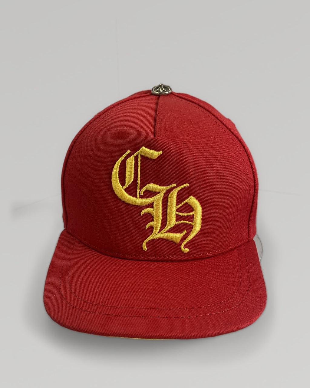 Chrome Hearts Red Gold CH Monogram Snapback Cap