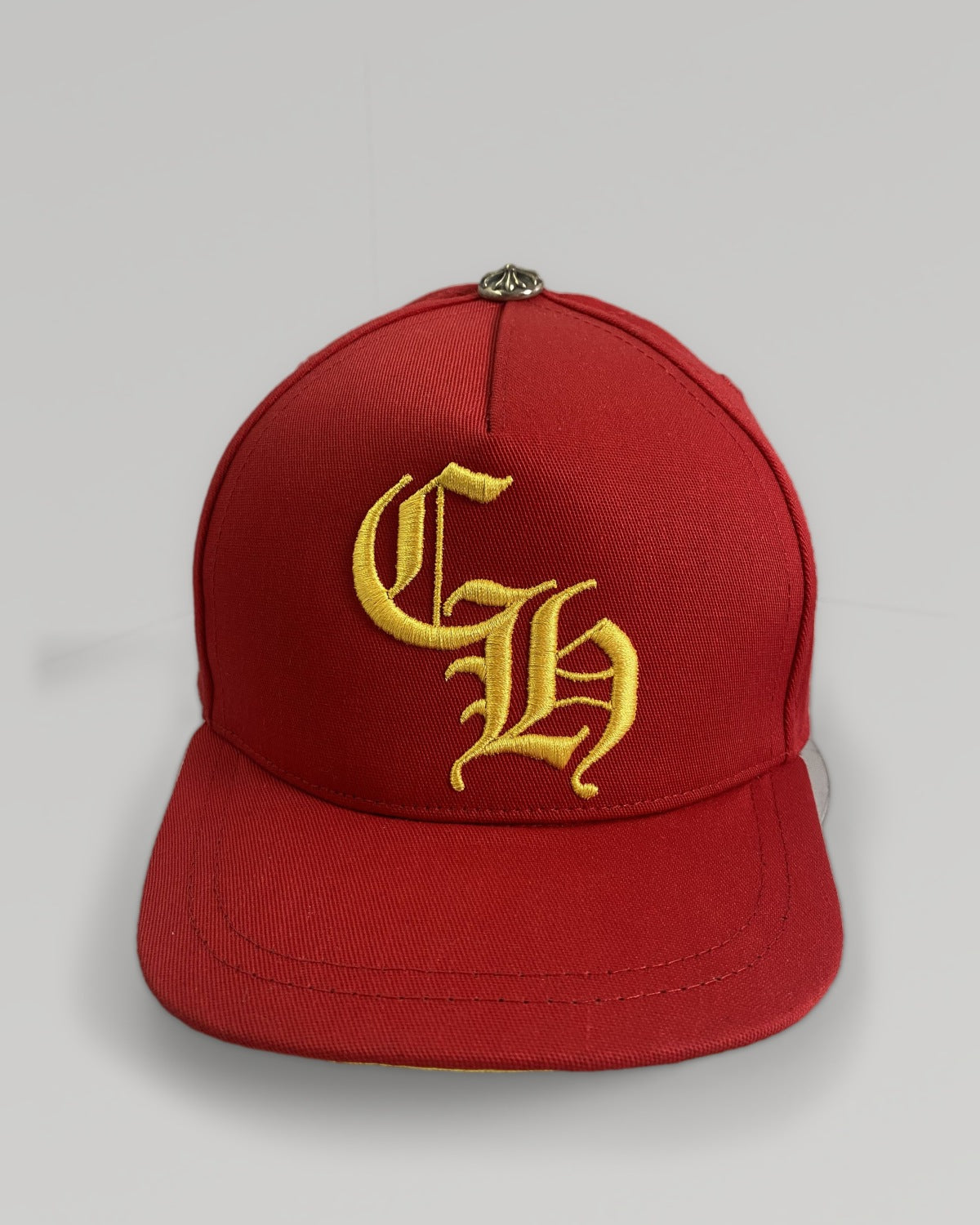 Chrome Hearts Red Gold CH Monogram Snapback Cap