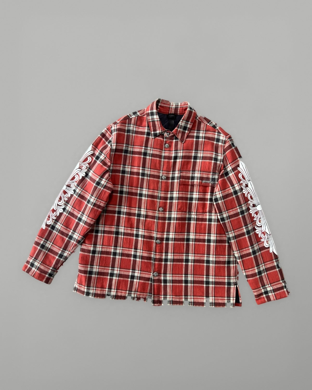 Chrome Hearts Red Plaid Cross Flannel Jacket XL