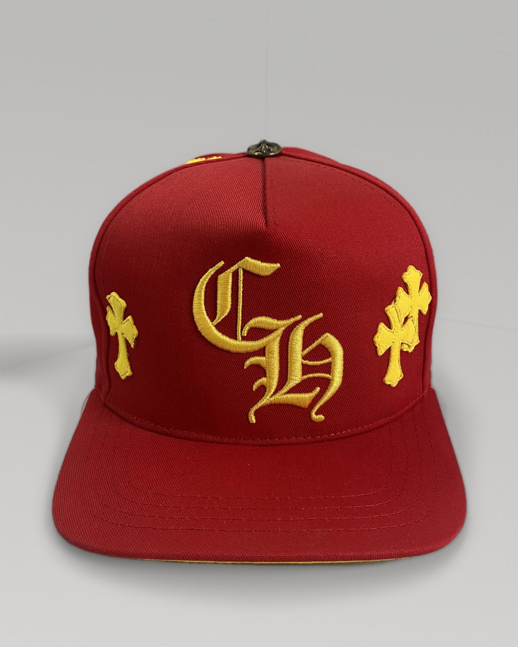 Chrome Hearts Red Yellow Multi Cross Patches Snapback Cap