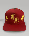 Chrome Hearts Red Yellow Multi Cross Patches Snapback Cap