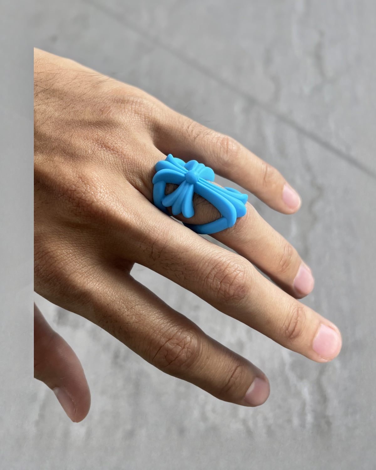 Chrome Hearts Rubber Bow Ring Blue 2022