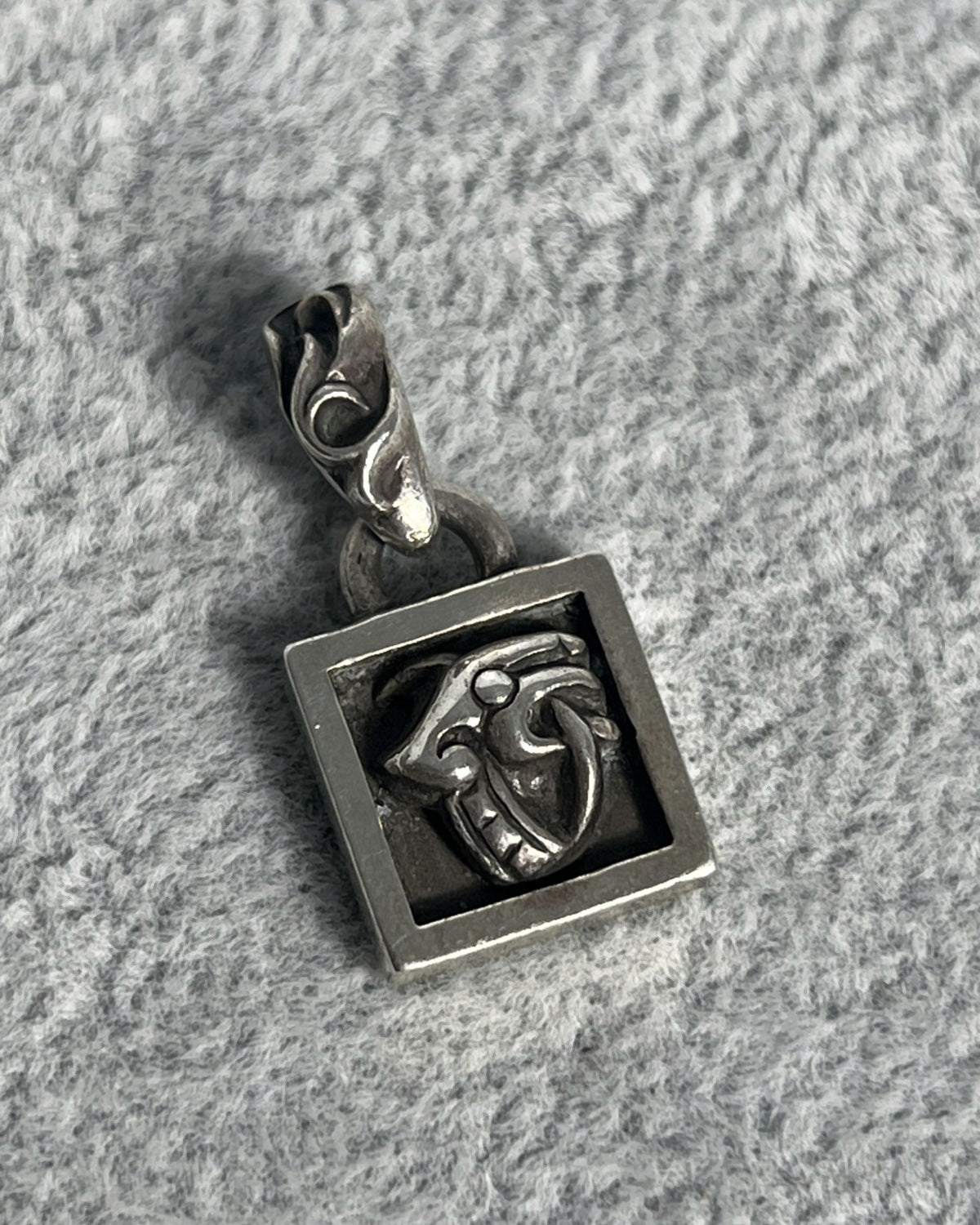 Chrome Hearts Scroll Frame Pendant 1998 .925 Silver