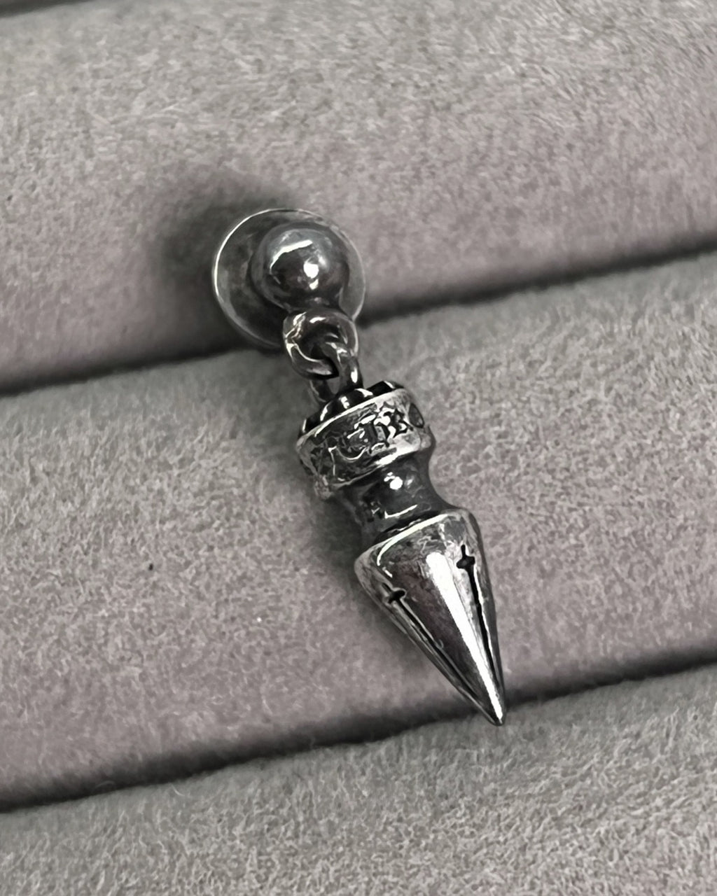 Chrome Hearts Spike Dangle Stud Earring 925 Silver