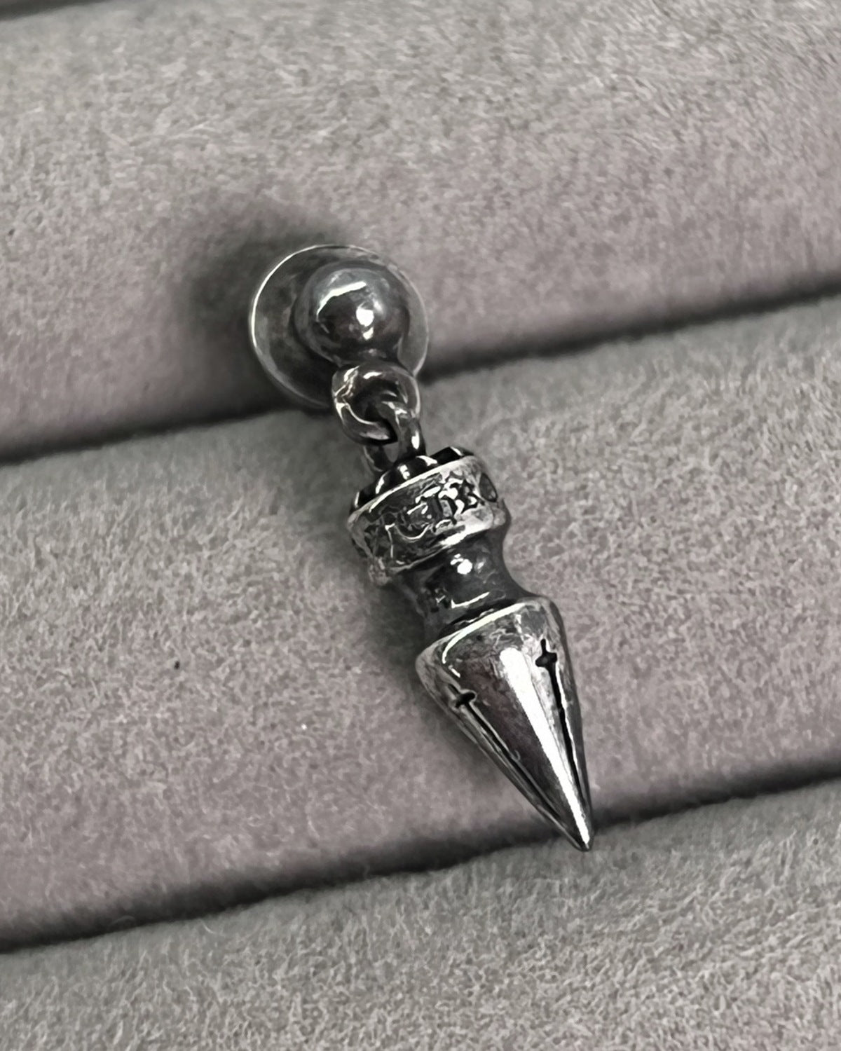 Chrome Hearts Spike Dangle Stud Earring 925 Silver