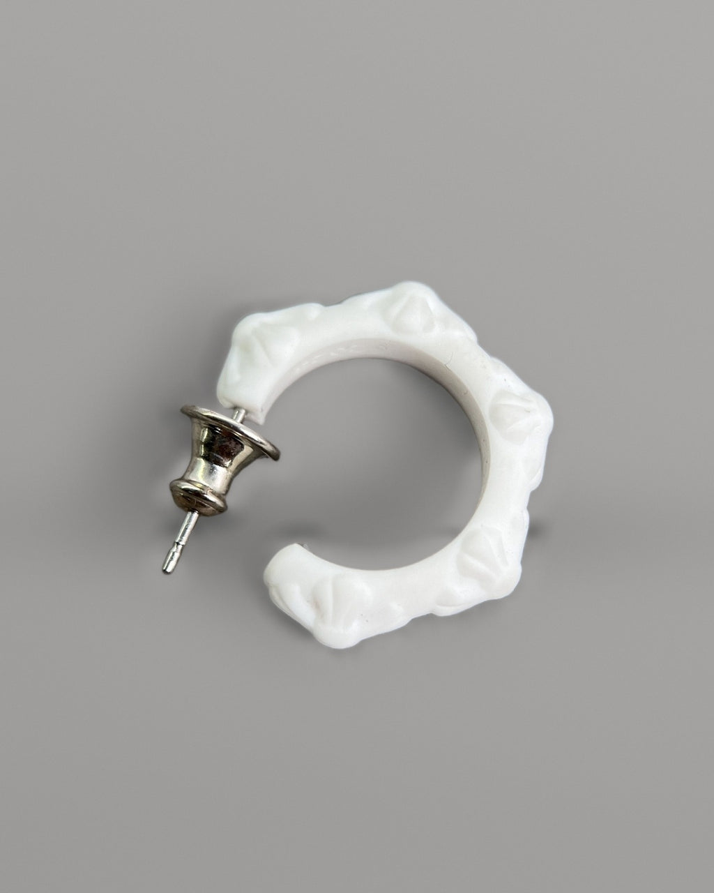 Chrome Hearts White Silicone Cross Hoop Earring