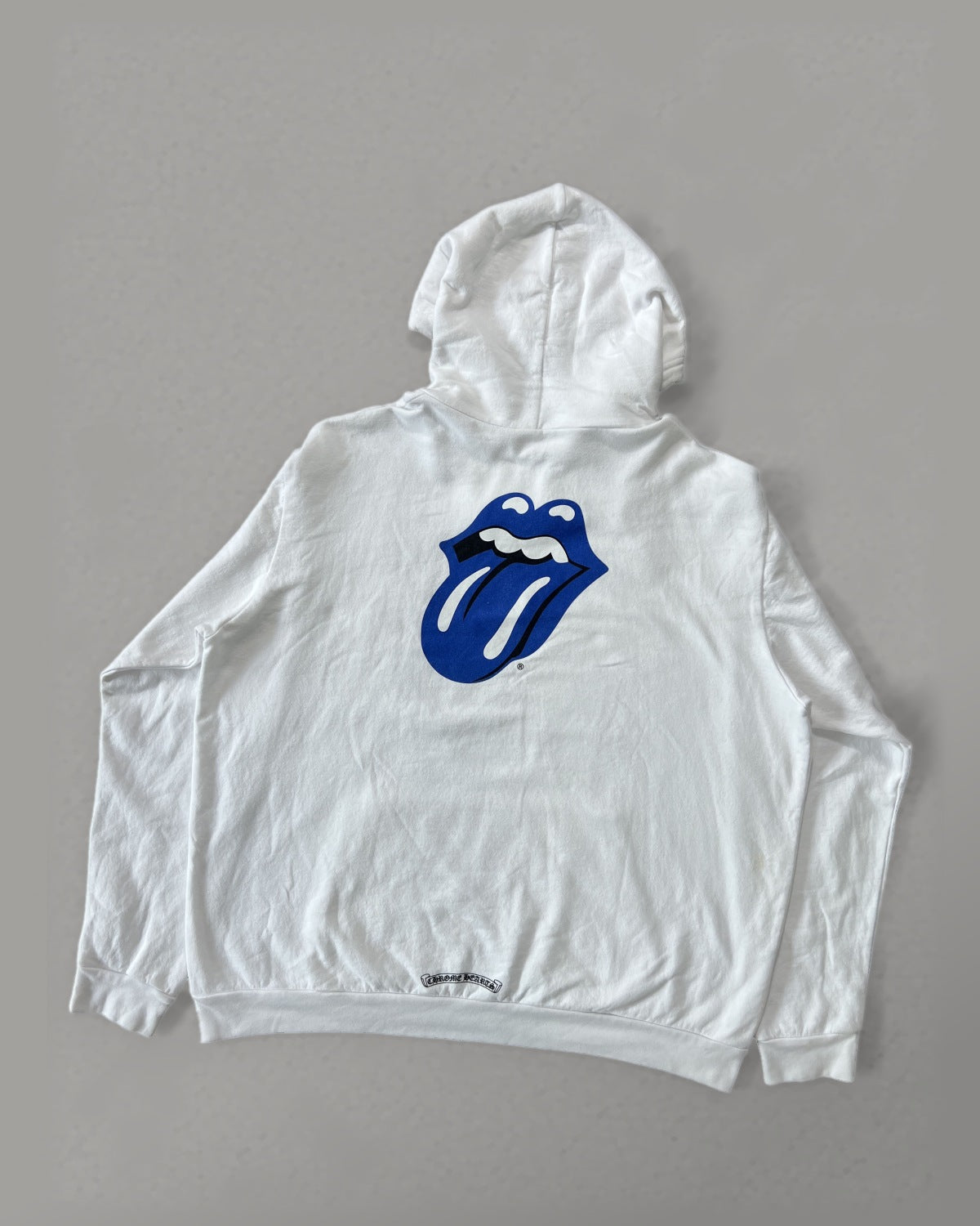 Chrome Hearts x Rolling Stones Blue Tongue White Hoodie XL
