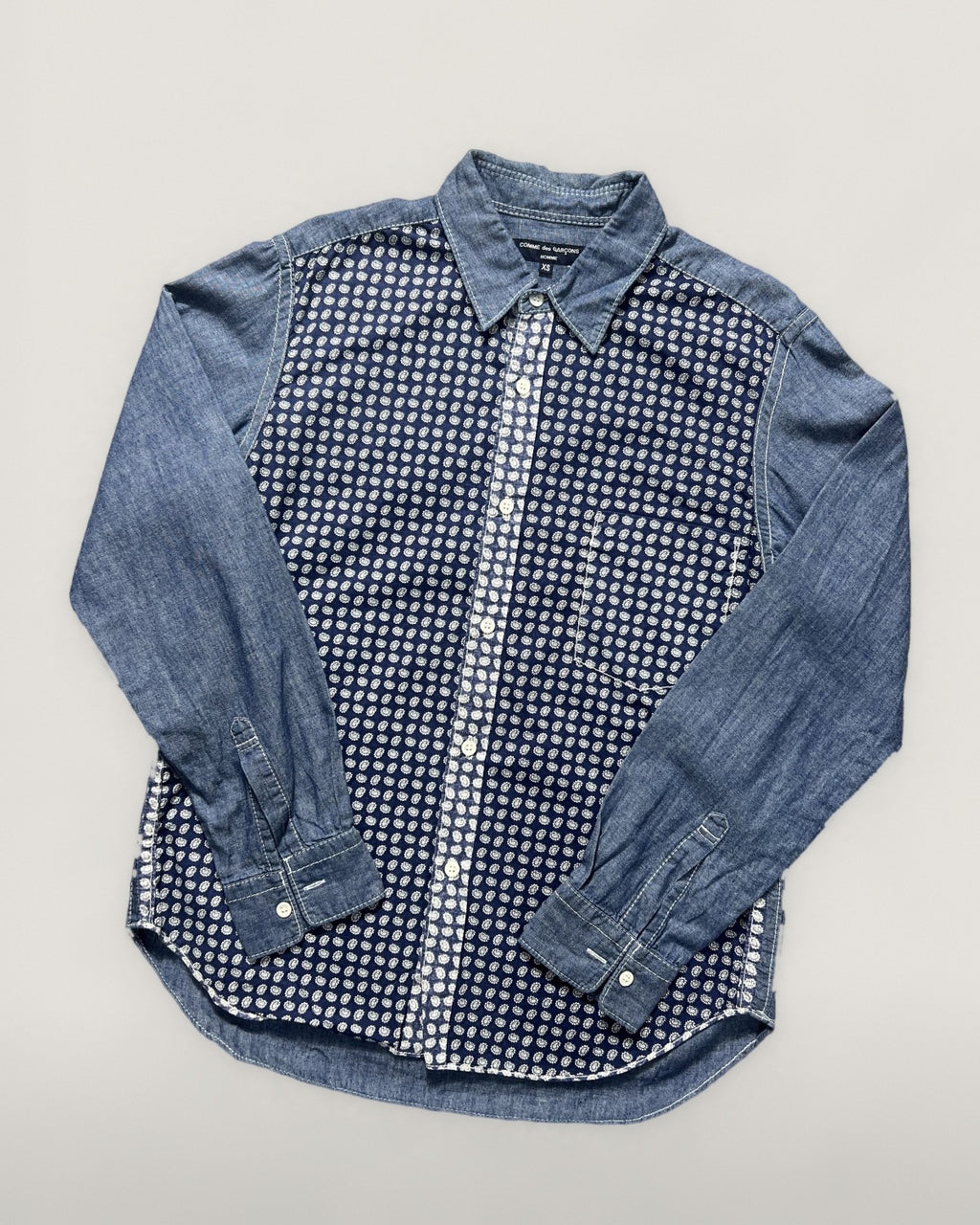 Comme des Garçons Homme denim shirt paisley pattern