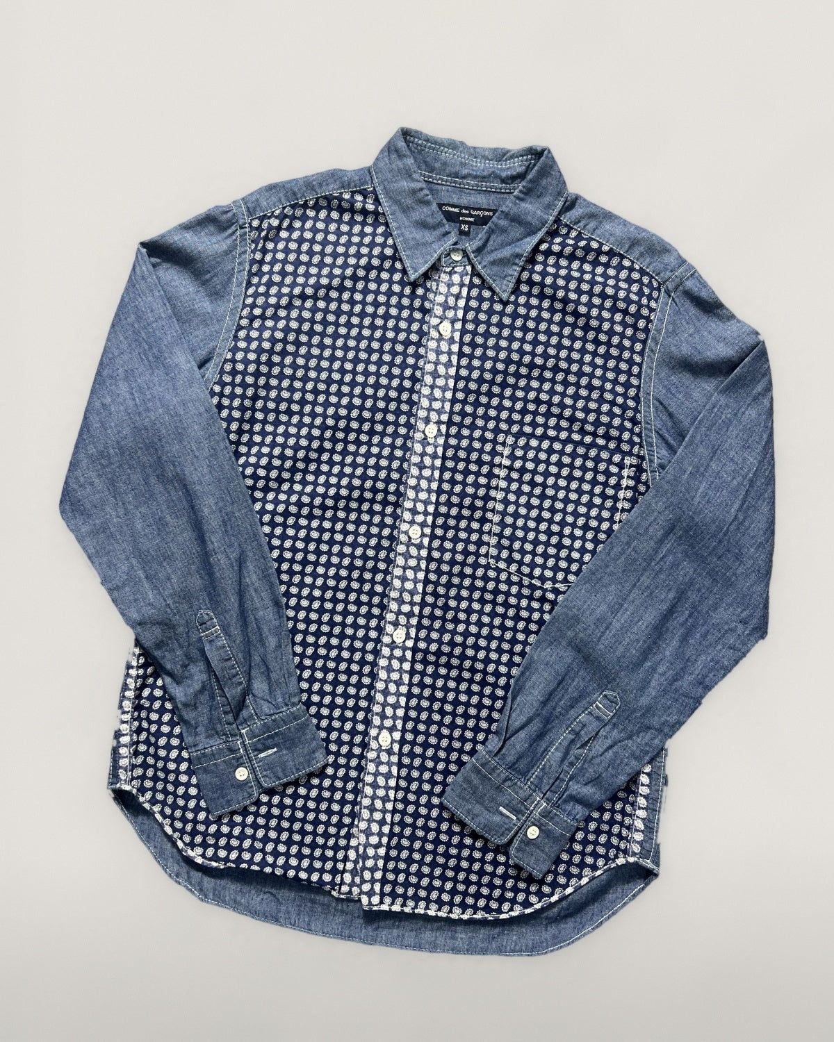 Comme des Garçons Homme denim shirt paisley pattern
