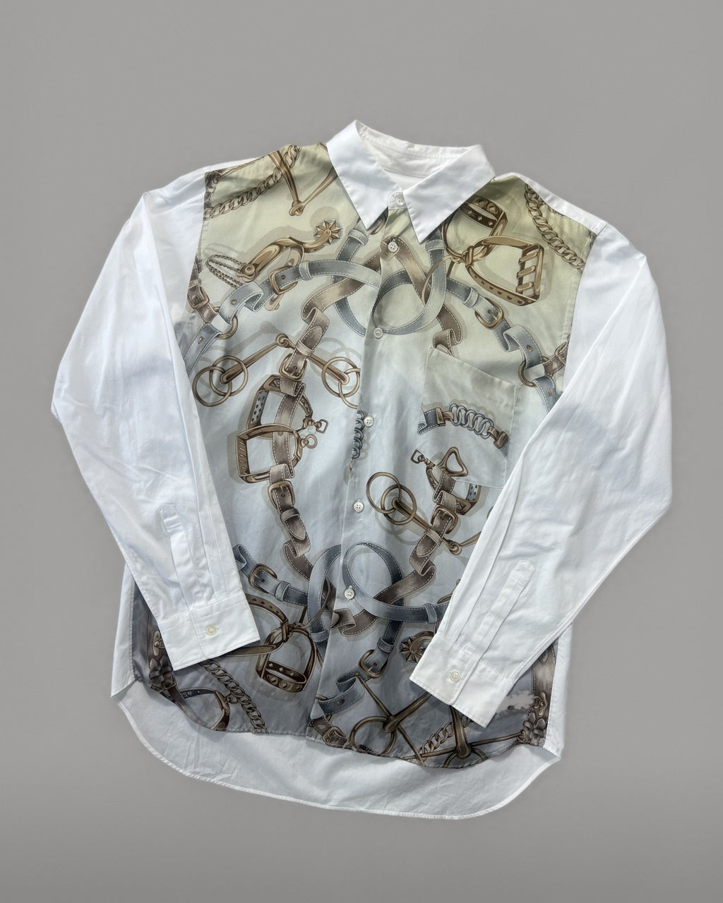 Comme des Garçons Homme Deux patchwork shirt silk panel