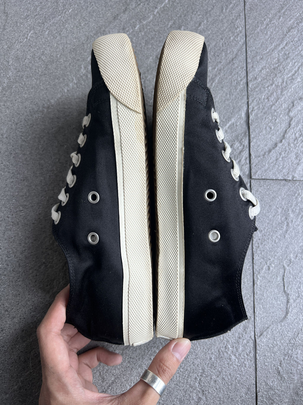 Maison Margiela Black Canvas Tabi Sneakers Size 37