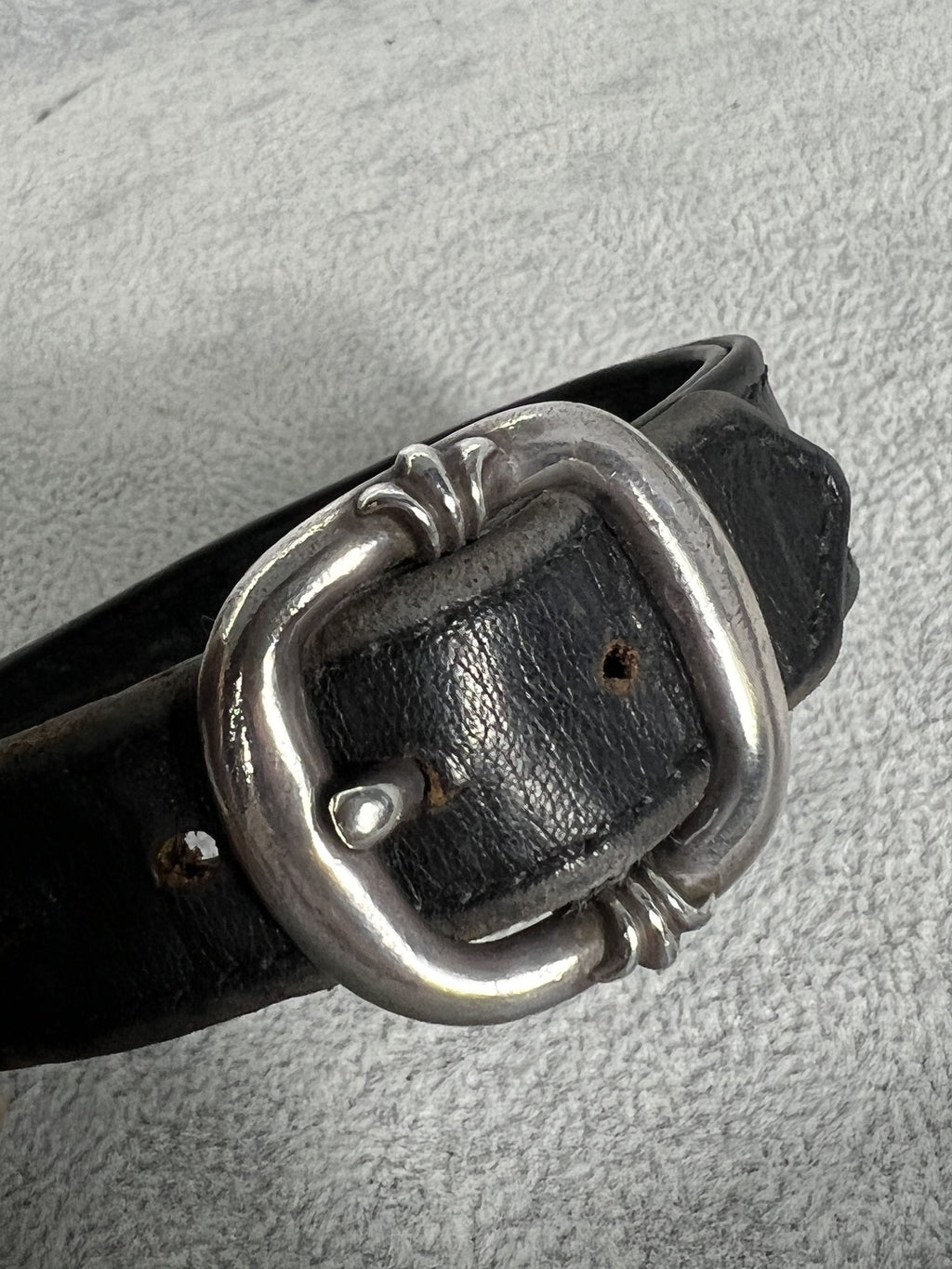 Chrome Hearts Leather Bracelet Floral Buckle 925