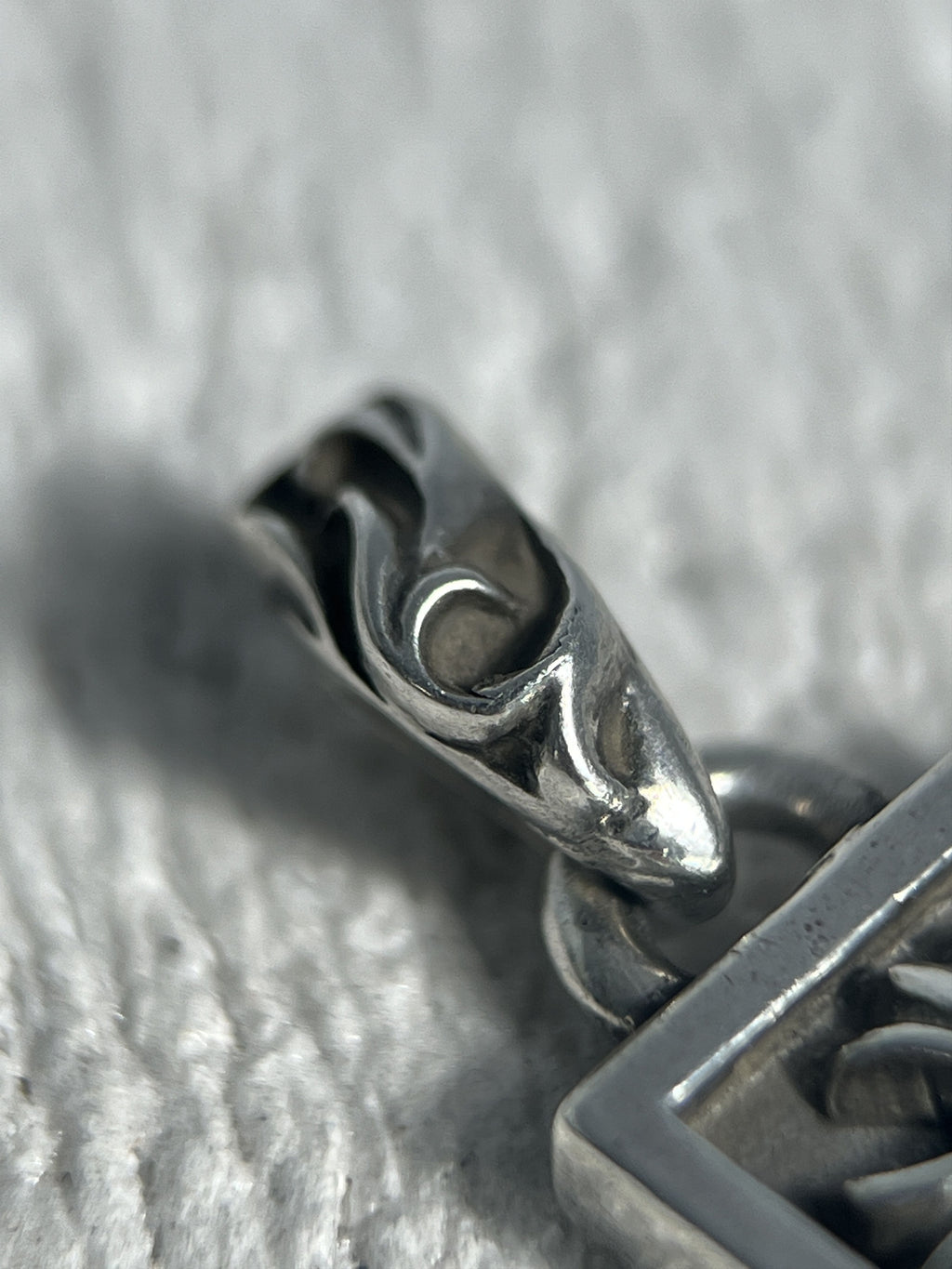 Chrome Hearts Floral Cross Square Pendant Customed Stone 925