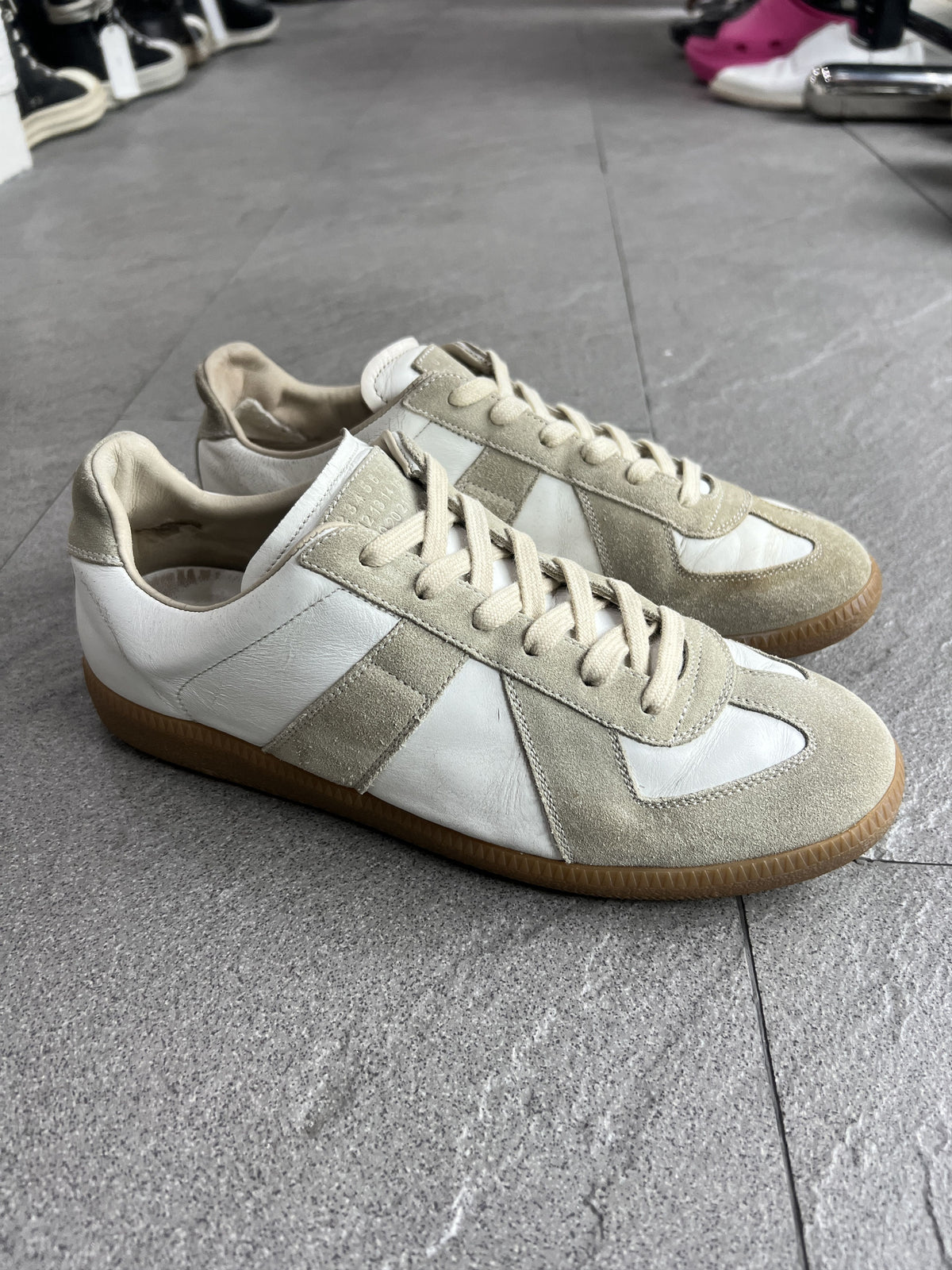 Maison Margiela Replica GAT White Suede Sneakers 40.5