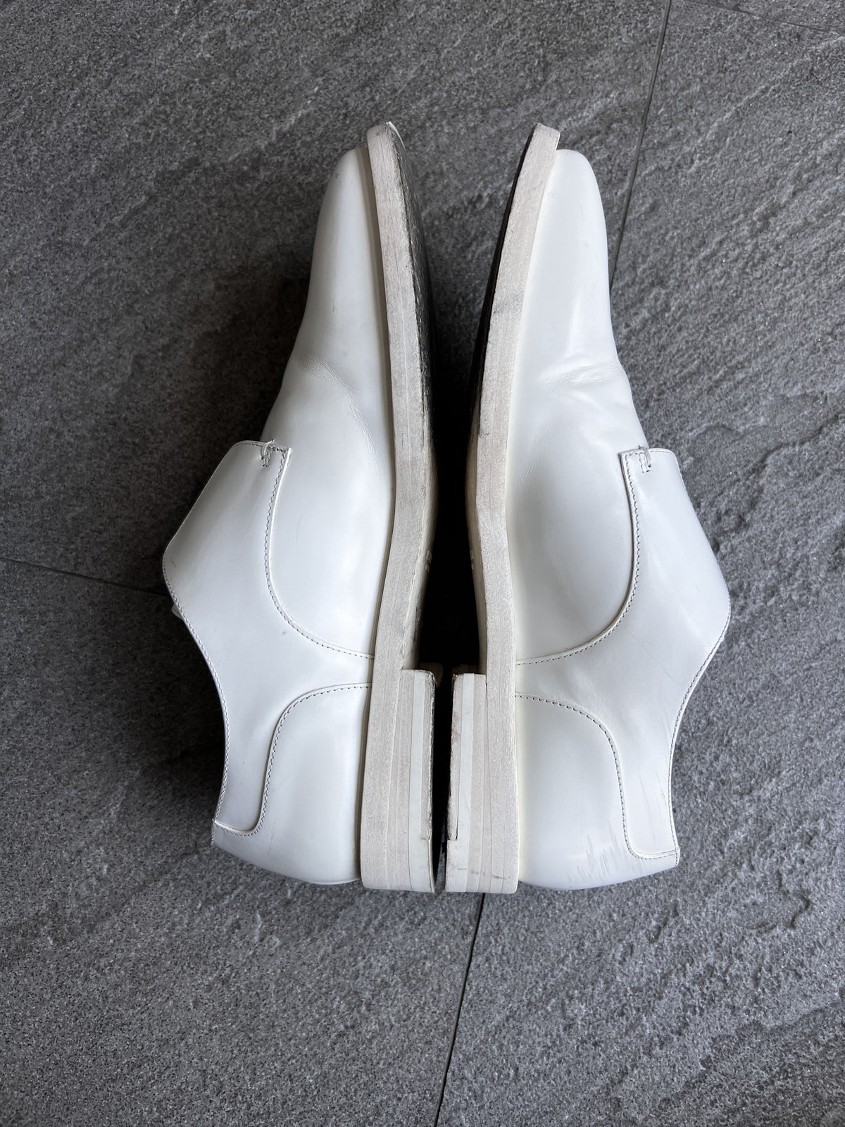 Jil Sander White Leather Concealed Lace Derby EU37