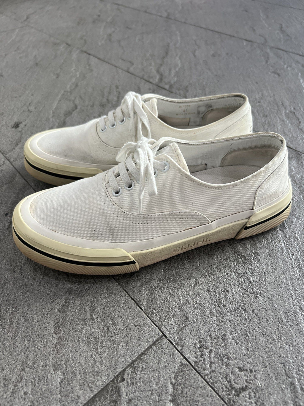 Celine Canvas Low Top Sneakers White EU 41