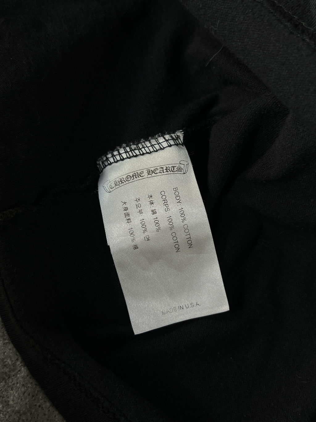 Chrome Hearts Long Sleeve Pocket Tee Black USA XL