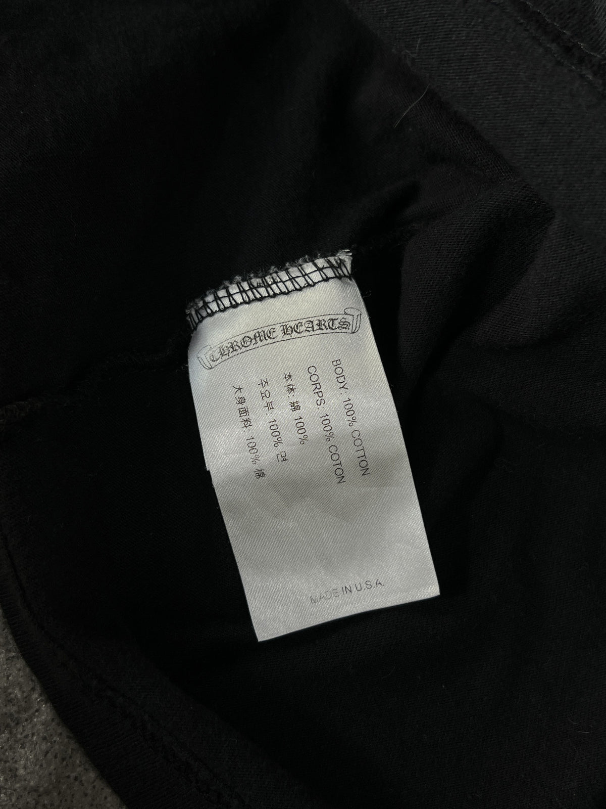 Chrome Hearts Long Sleeve Pocket Tee Black USA XL