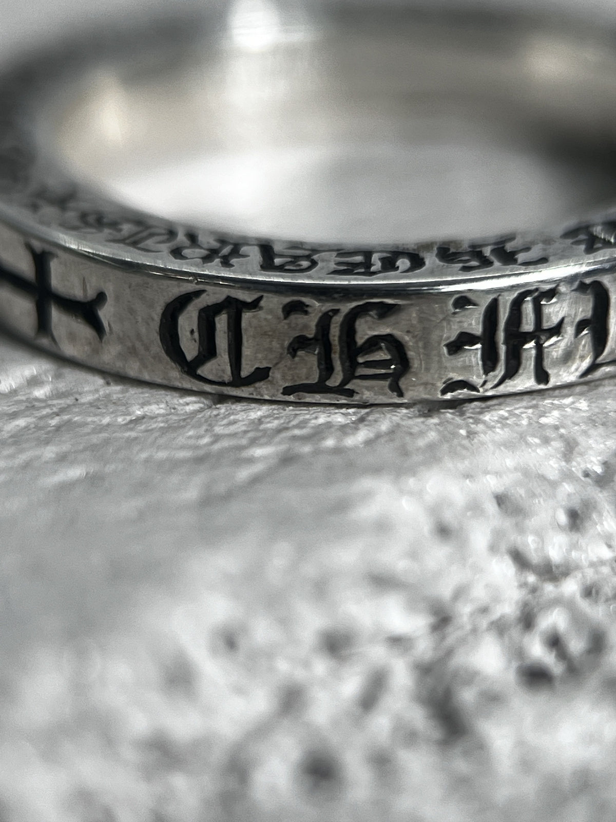 Chrome Hearts Script Spacer Ring .925 Size US7