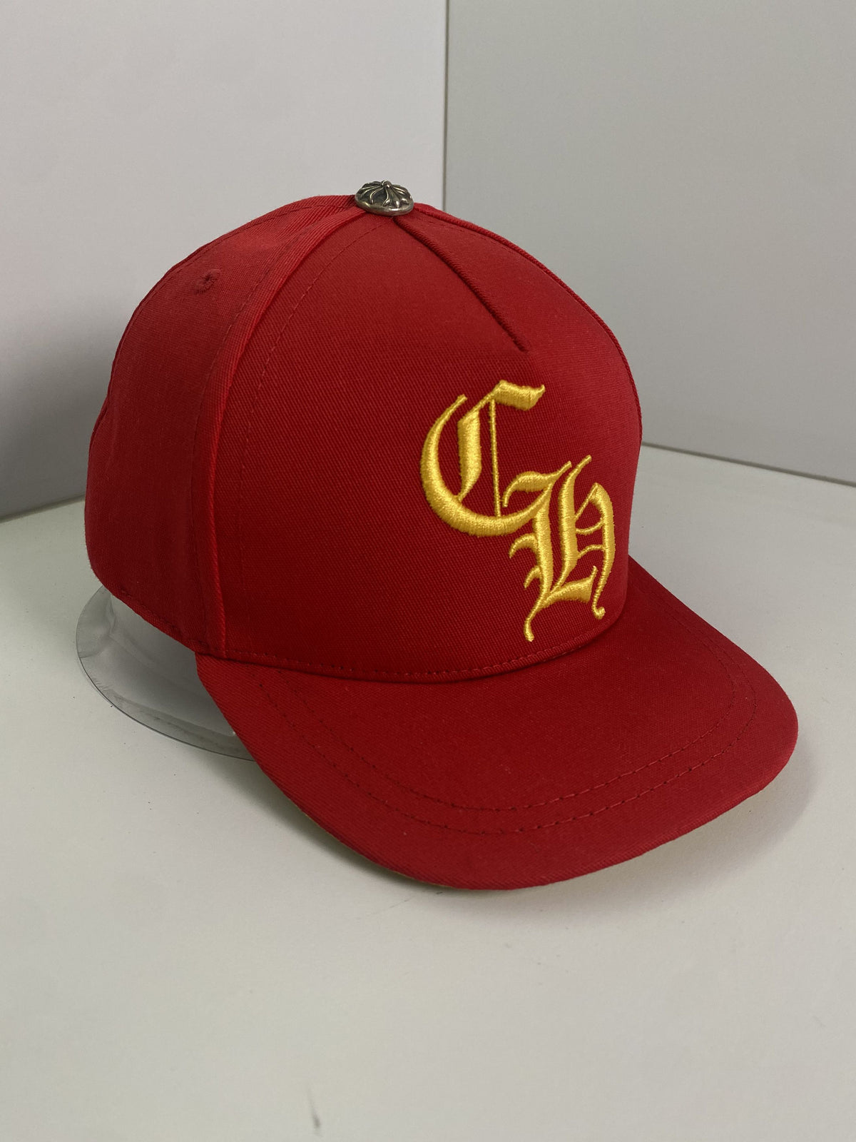 Chrome Hearts Red Gold CH Monogram Snapback Cap
