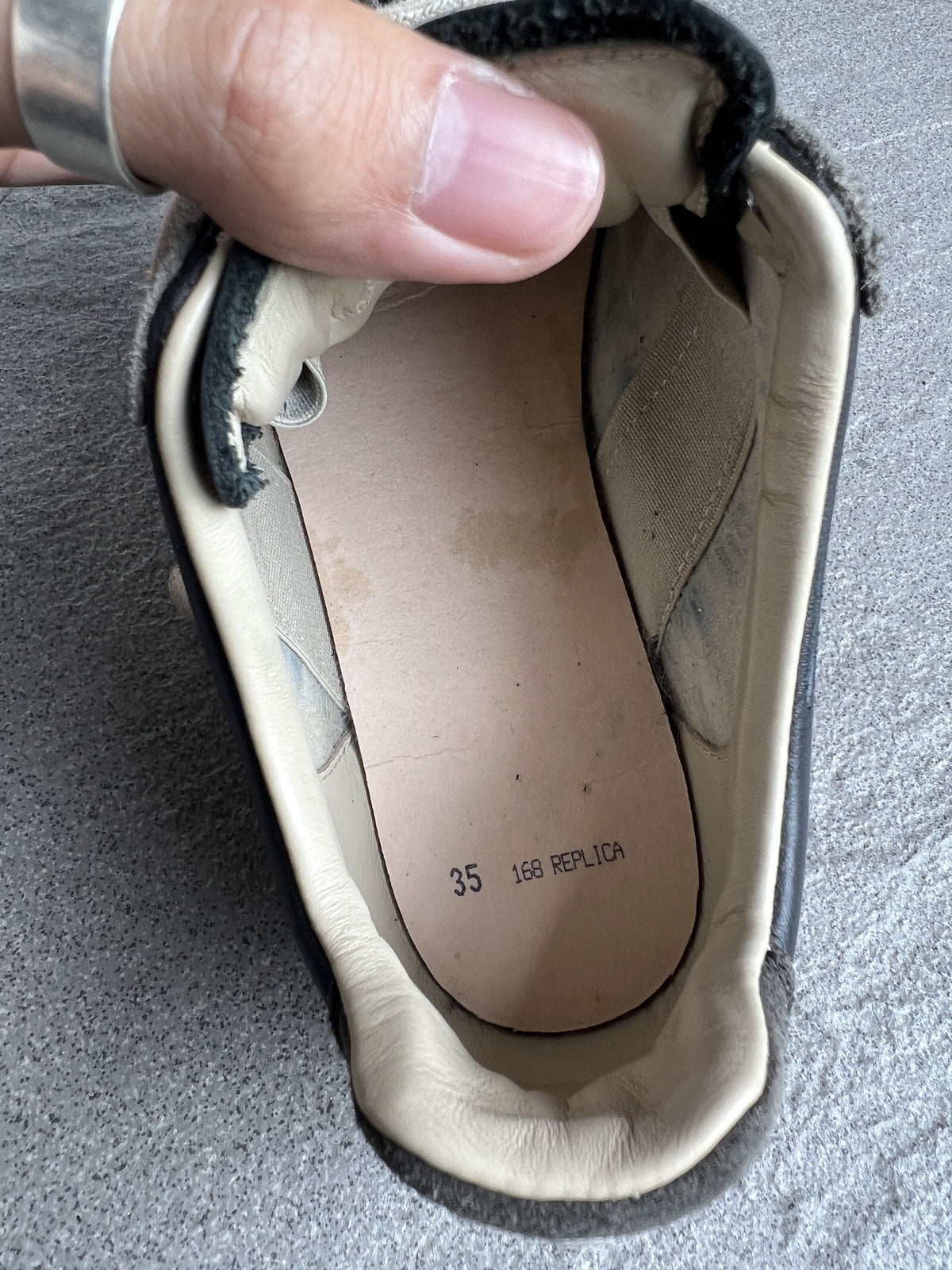 Maison Margiela Black Leather Replica GAT Sneakers