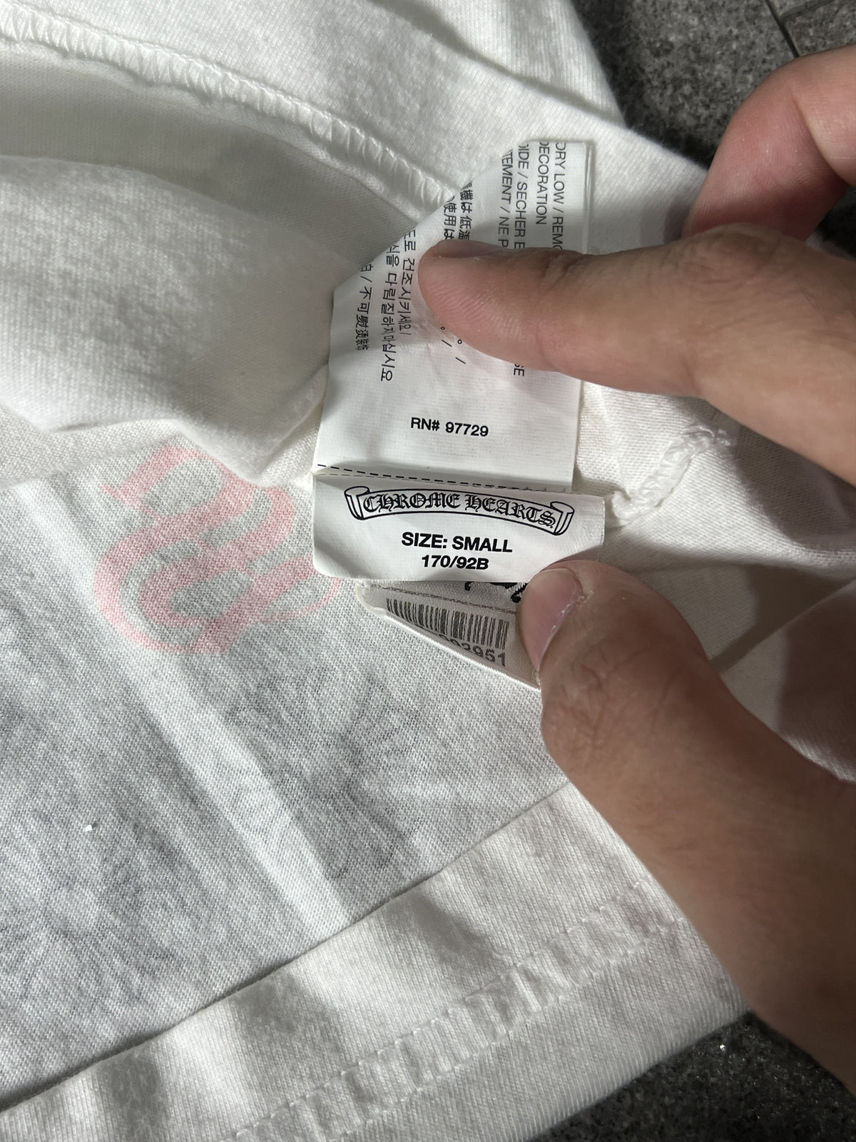 Chrome Hearts Pocket Tee White Small USA CH Logo