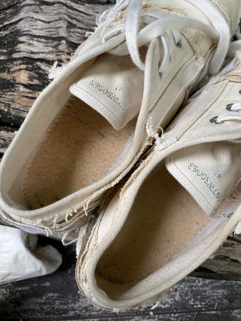 Maison Margiela Distressed Canvas Low Sneakers Size 41