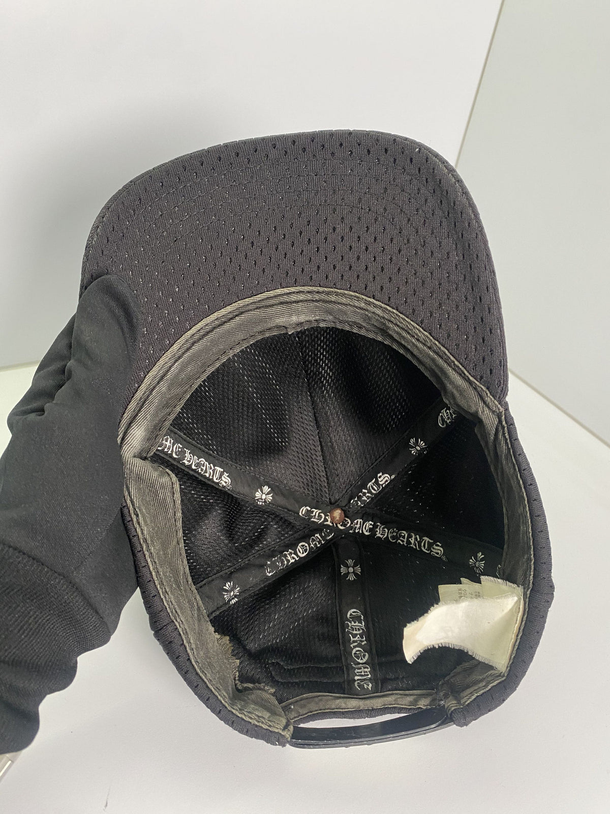 Chrome Hearts Horseshoe Logo Black Mesh Baseball Cap