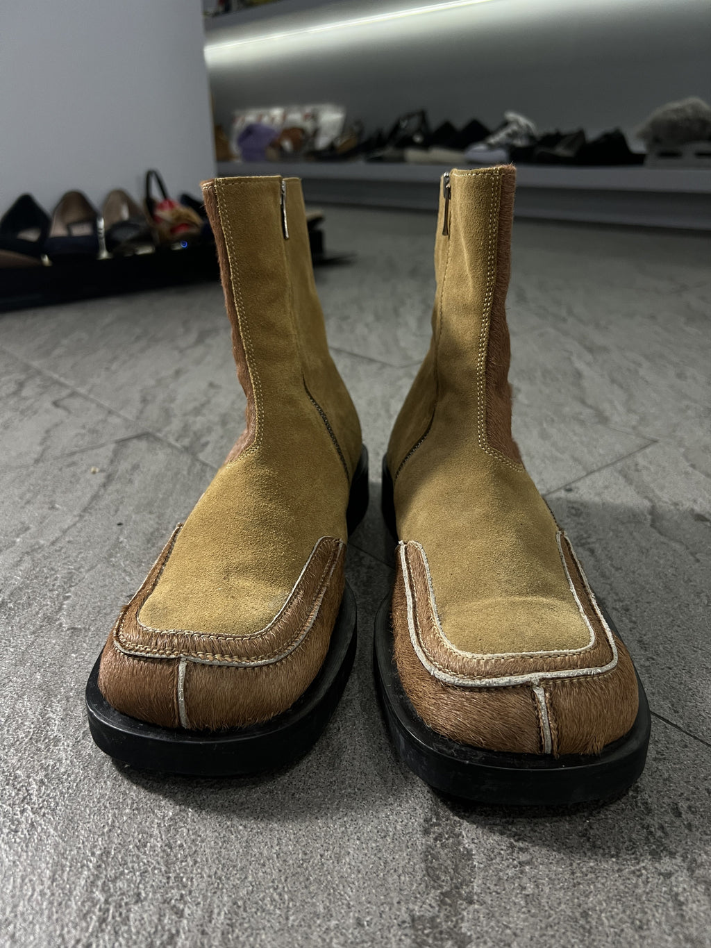 Andersson Bell Hairy Leather Zip Boots EU41