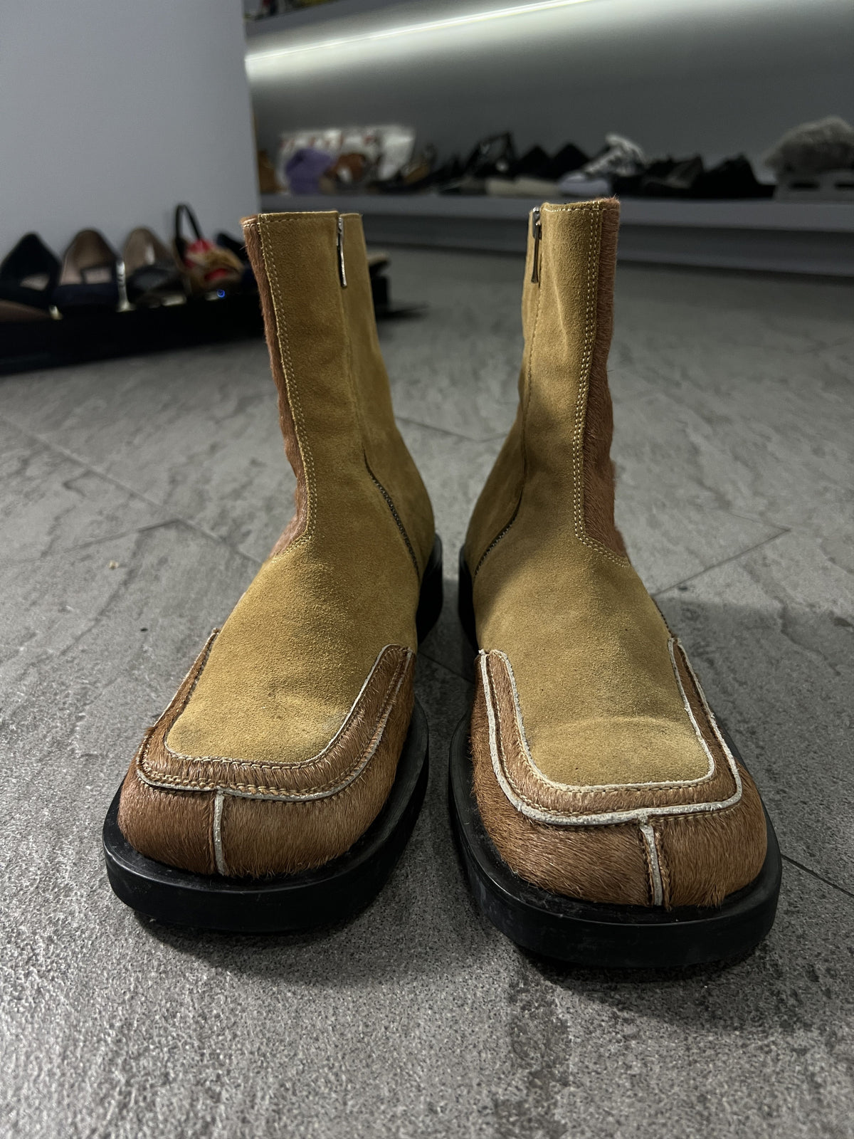 Andersson Bell Hairy Leather Zip Boots EU41