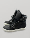 Diesel Black Gold Eyelet Leather High-Top Sneakers EU41