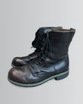 Dirk Bikkembergs Leather Combat Boots Green Sole EU 41