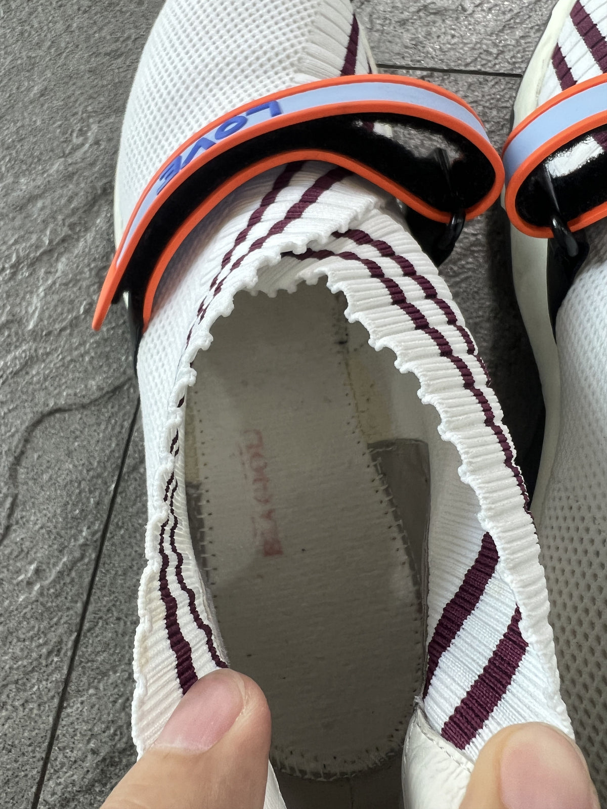 FENDI LOVE Strap Sock Sneakers White EU38