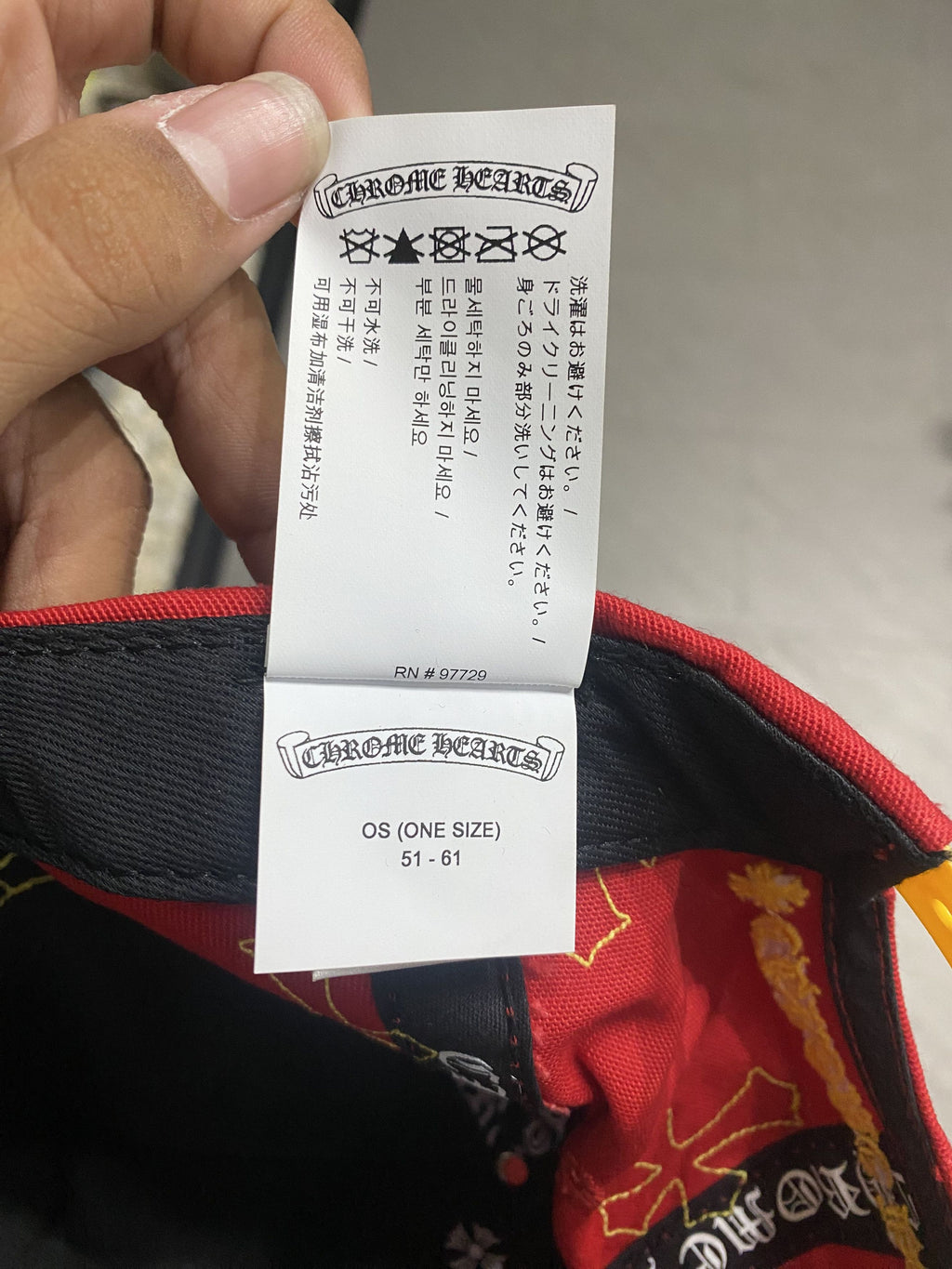 Chrome Hearts Red Yellow Multi Cross Patches Snapback Cap