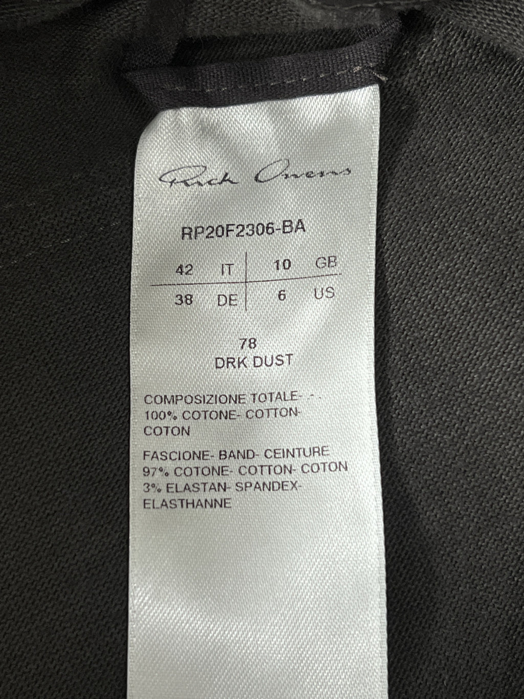 Rick Owens Mainline Performa Paneled Cargo Joggers