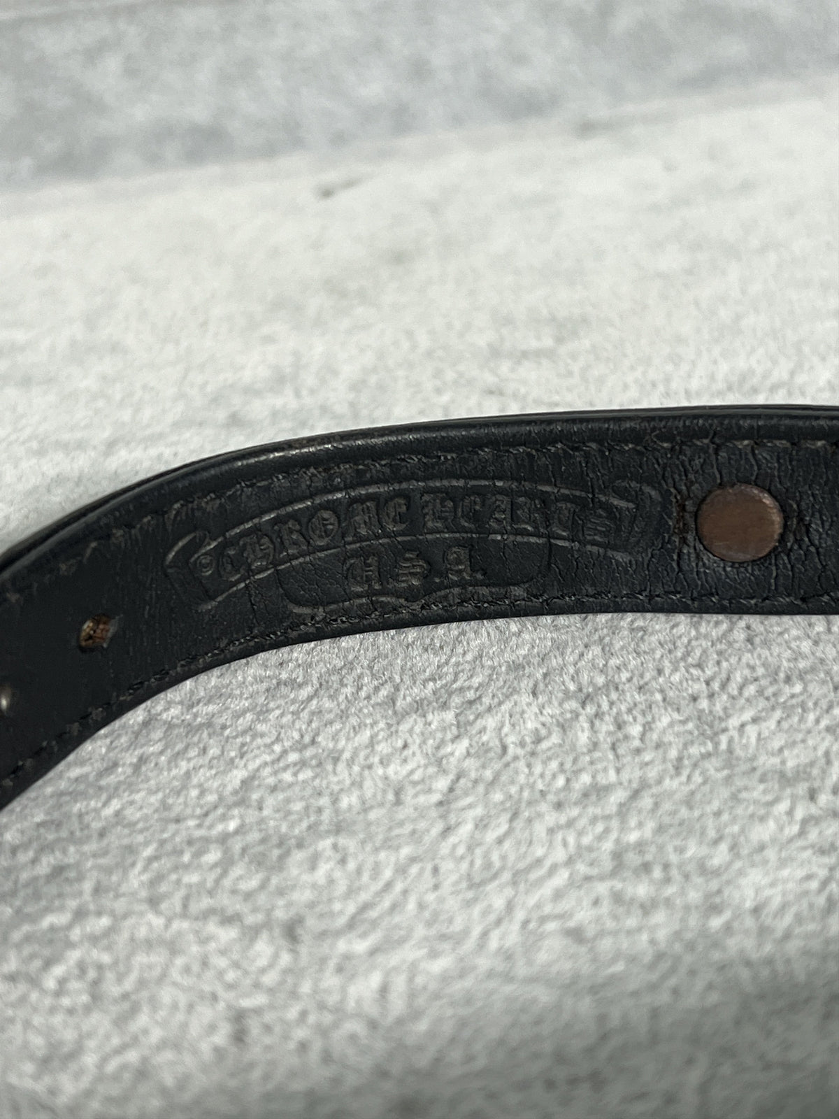 Chrome Hearts Leather Bracelet Floral Buckle 925