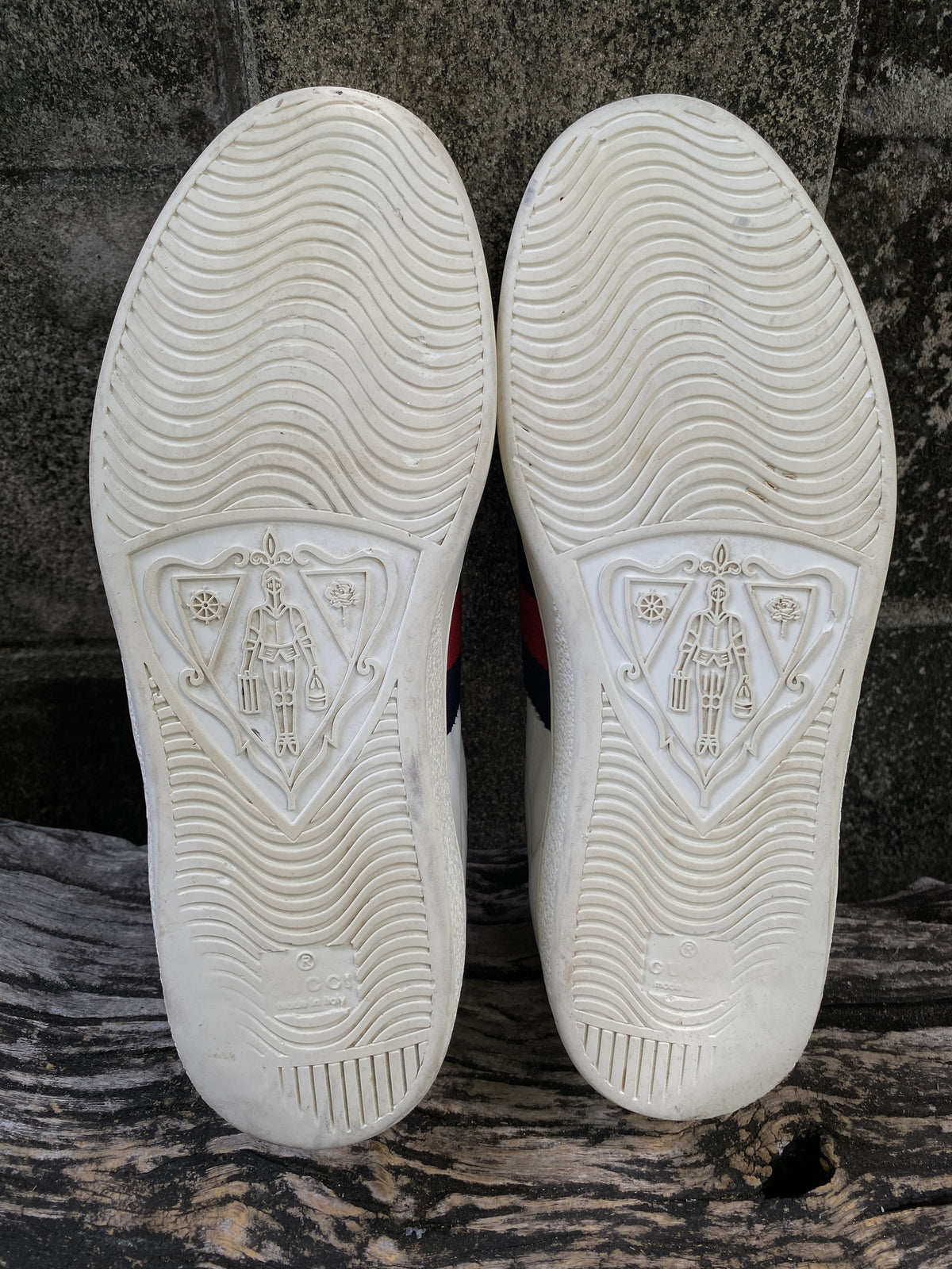 Gucci Ace White Leather Web Sneakers Size 7