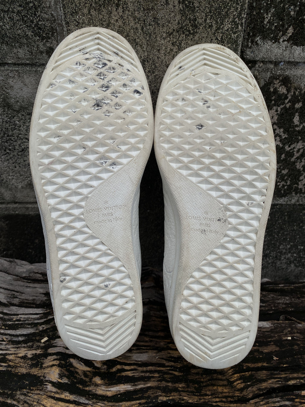 Louis Vuitton White Monogram-Toe Sneakers Size UK9 US10