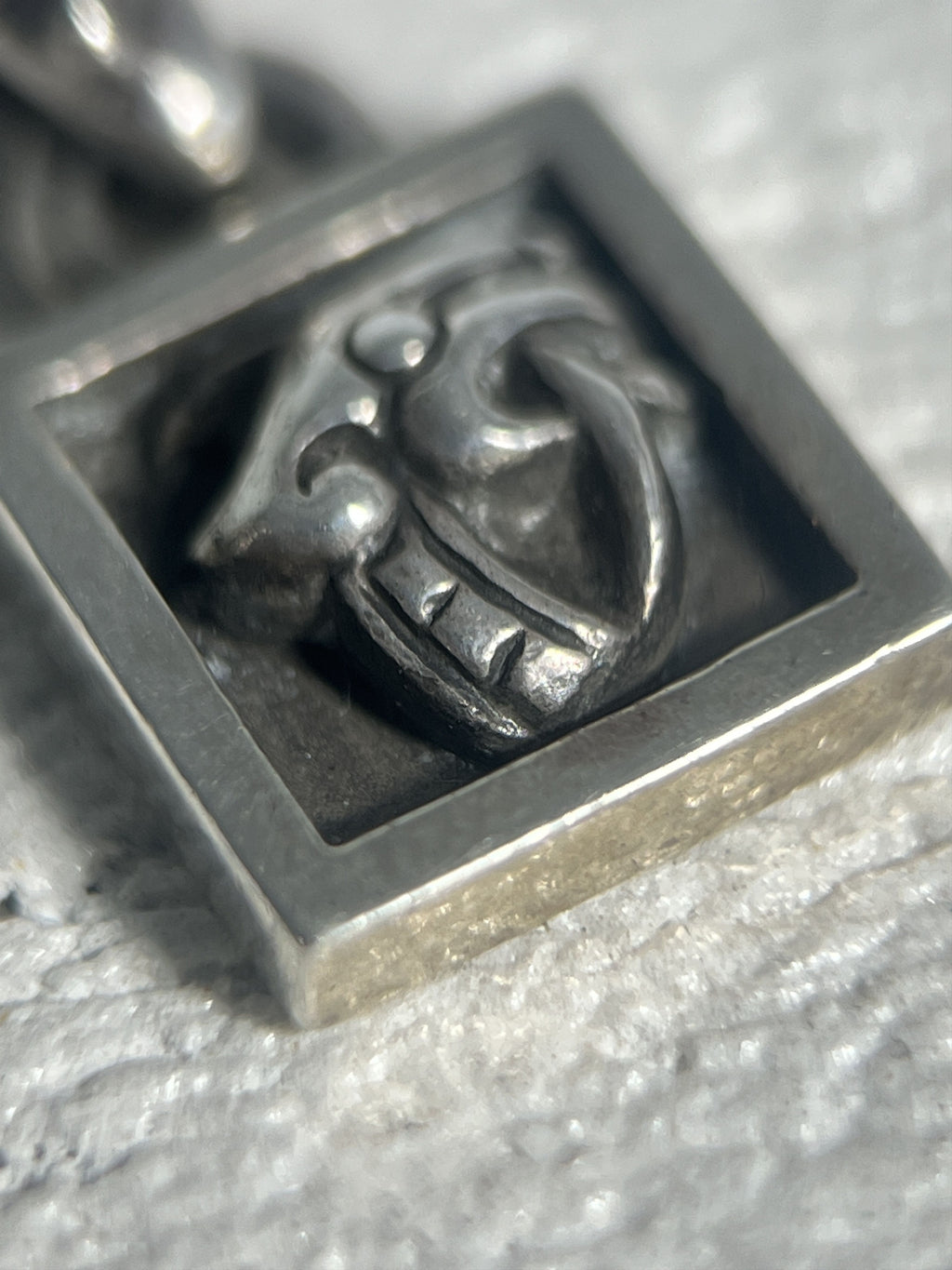 Chrome Hearts Scroll Frame Pendant 1998 .925 Silver