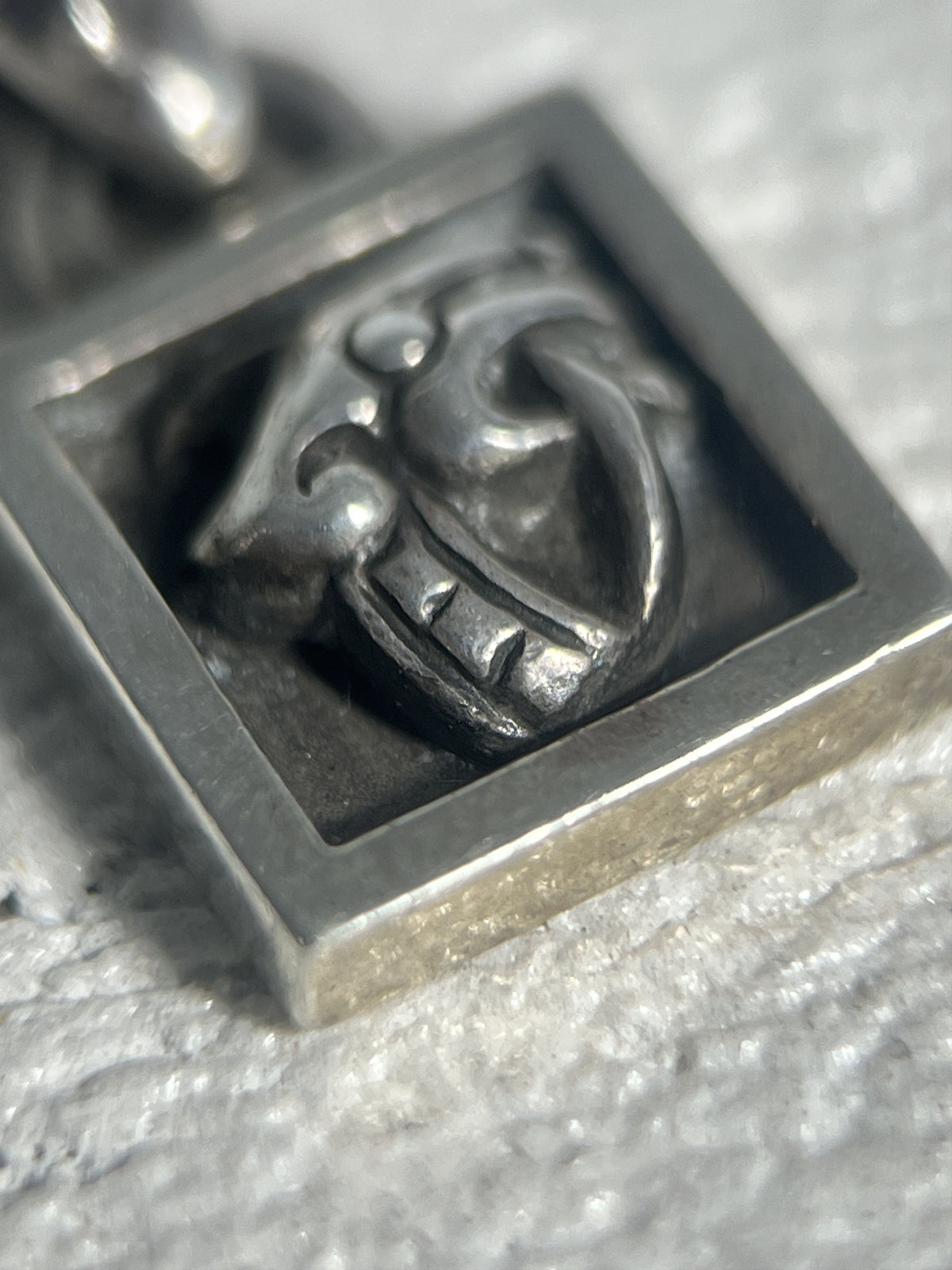 Chrome Hearts Scroll Frame Pendant 1998 .925 Silver