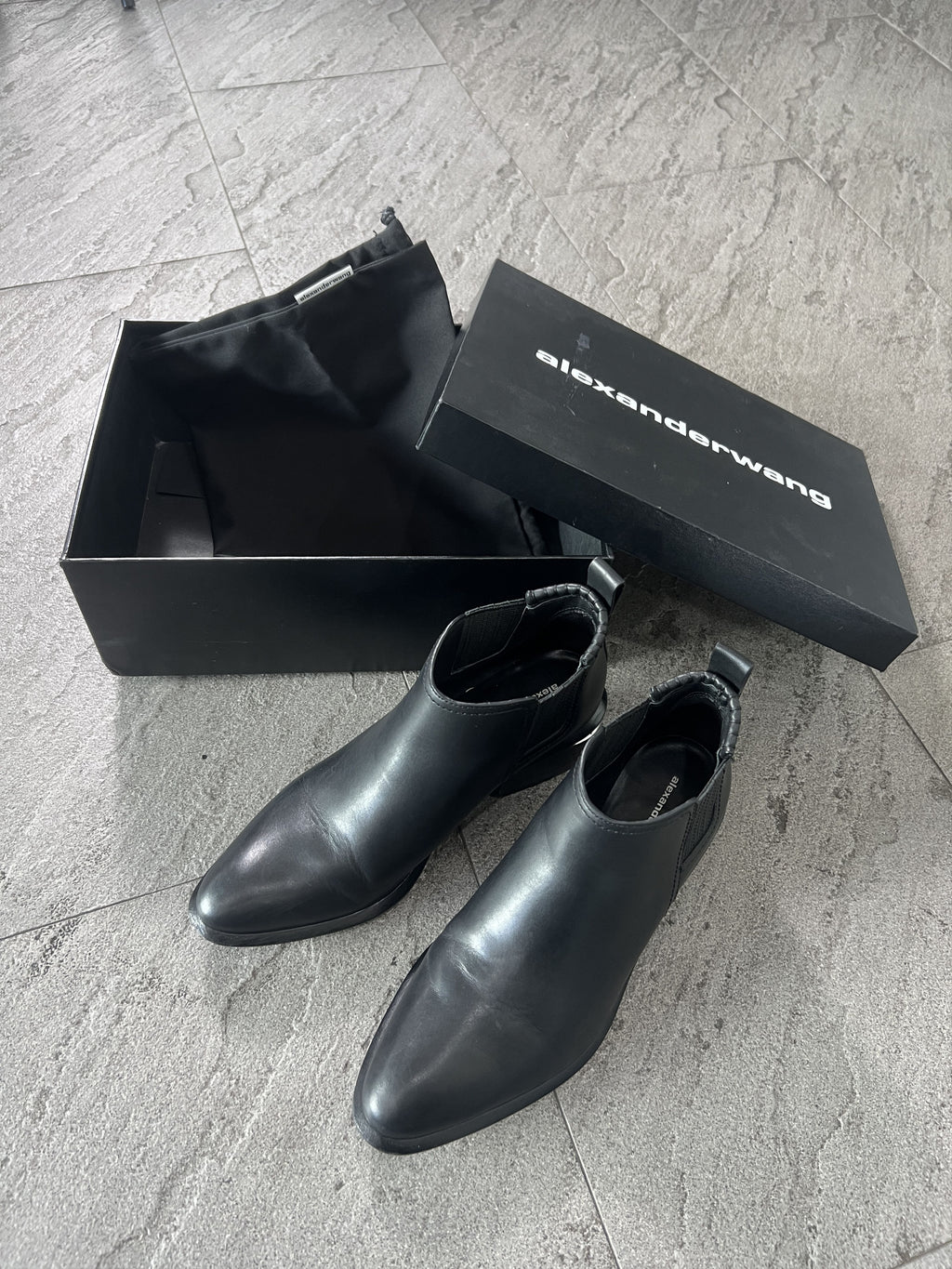 Alexander Wang Black Leather Chelsea Boots EU38