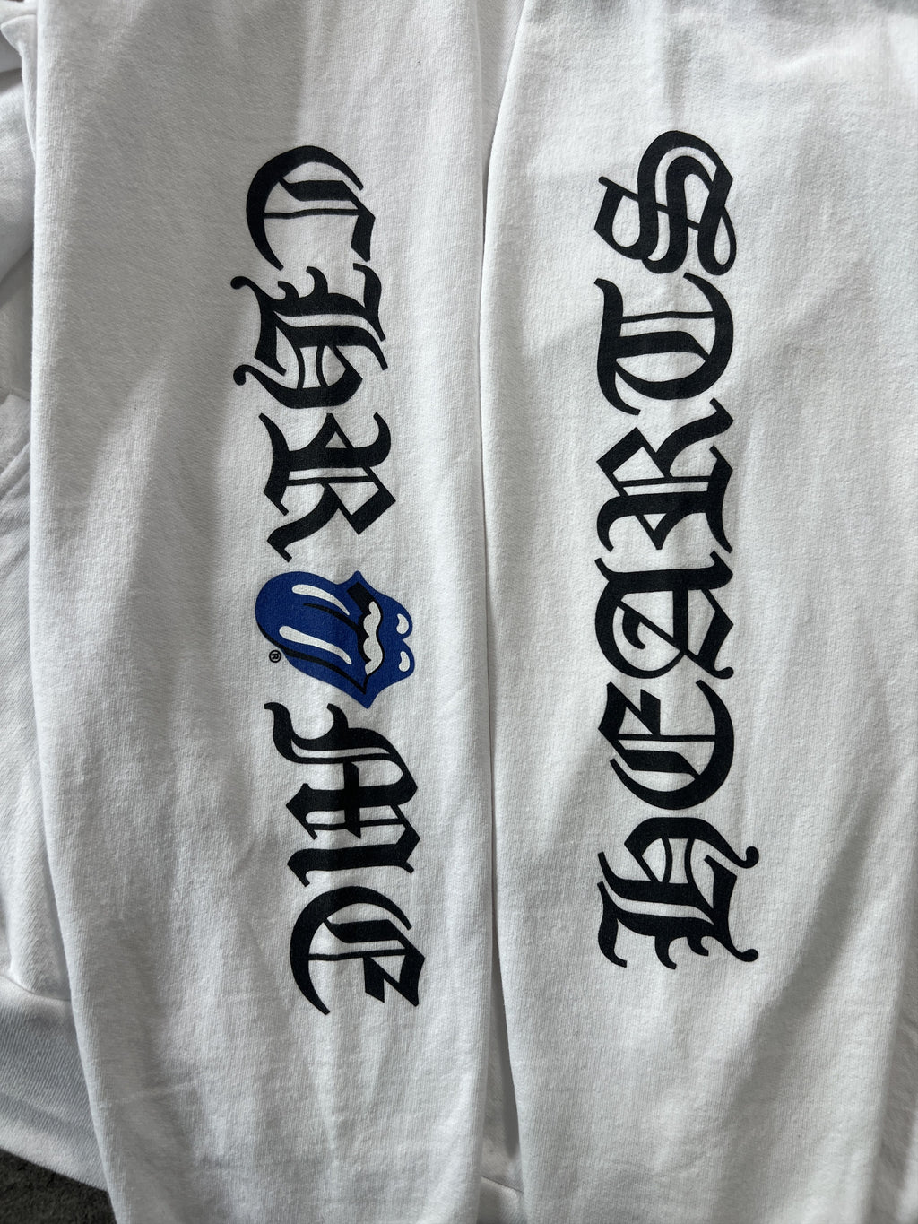 Chrome Hearts x Rolling Stones Blue Tongue White Hoodie XL