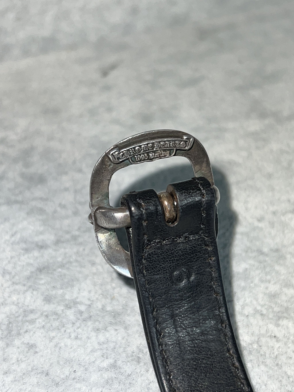 Chrome Hearts Leather Bracelet Floral Buckle 925