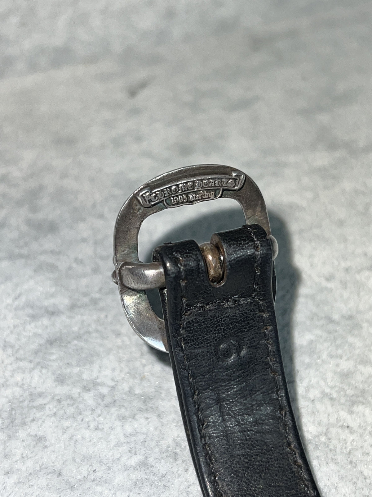 Chrome Hearts Leather Bracelet Floral Buckle 925