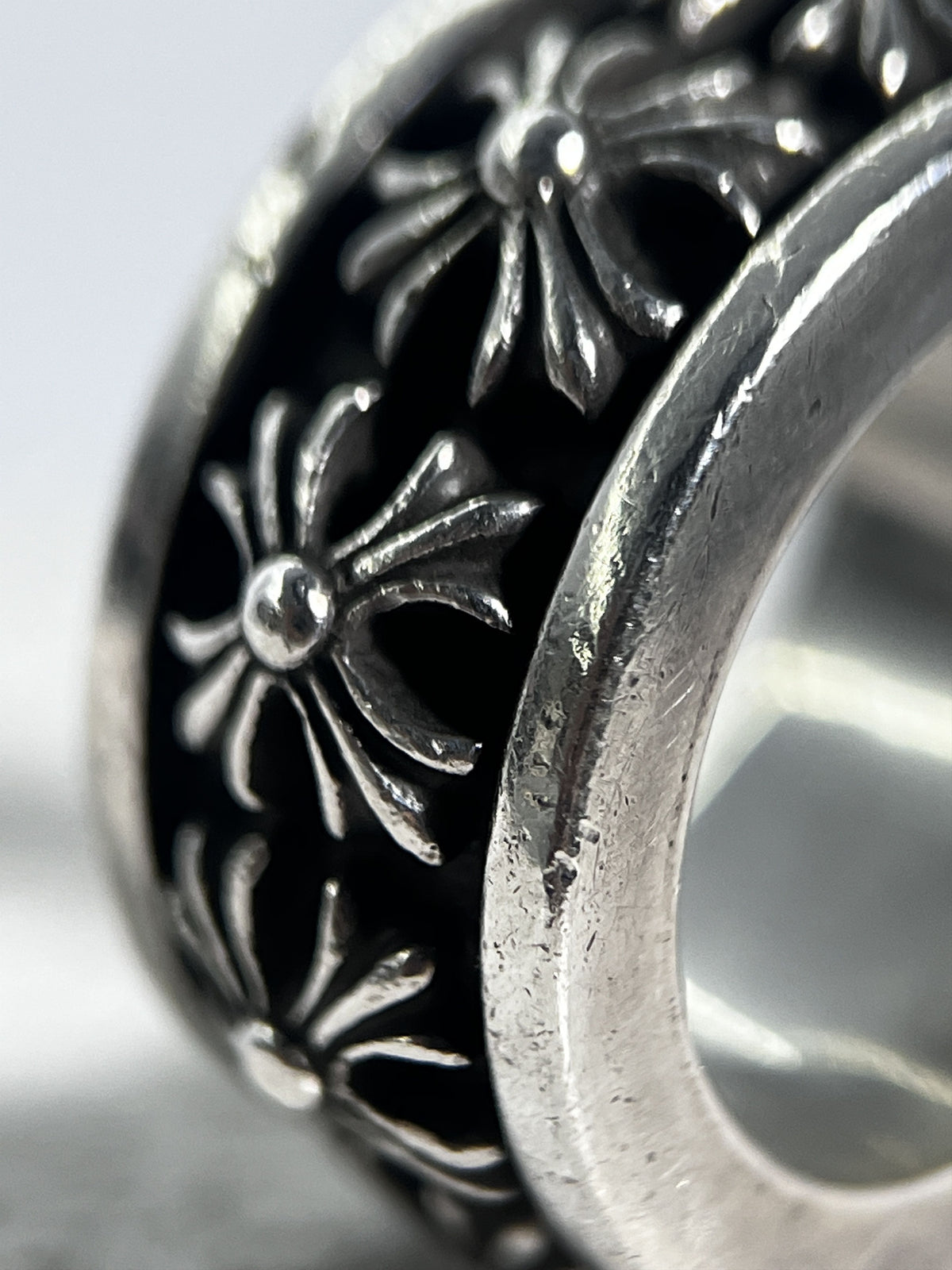 Chrome Hearts CH Plus motif Cross Spinner Ring Silver