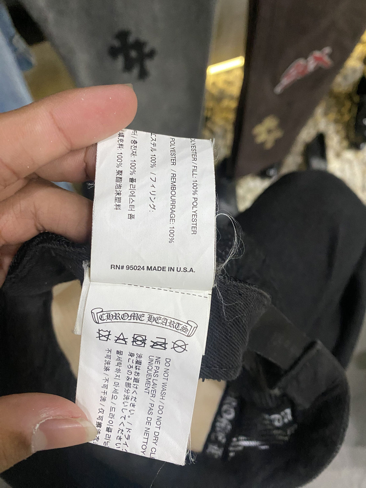 Chrome Hearts FUCK Hollywood Black Cream Trucker Hat