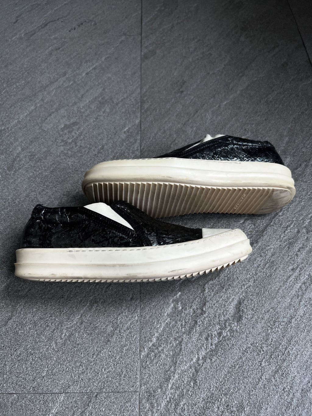 Rick Owens DRKSHDW Slip On Crackle Black EU39