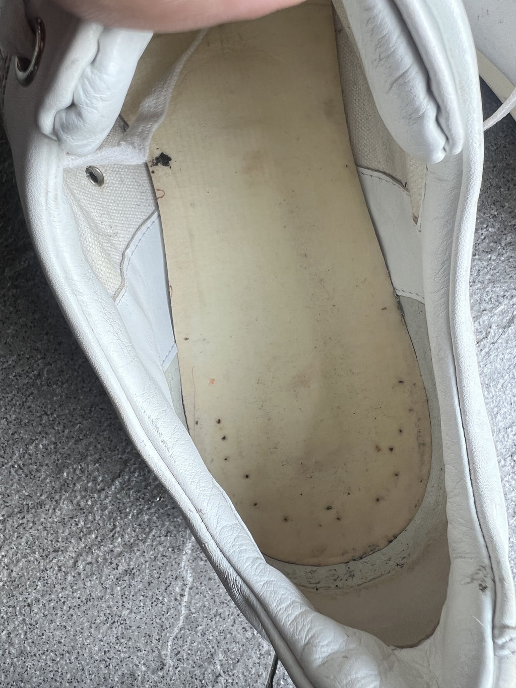 Dior Homme Leather Low Top Sneakers White Orange 41.5