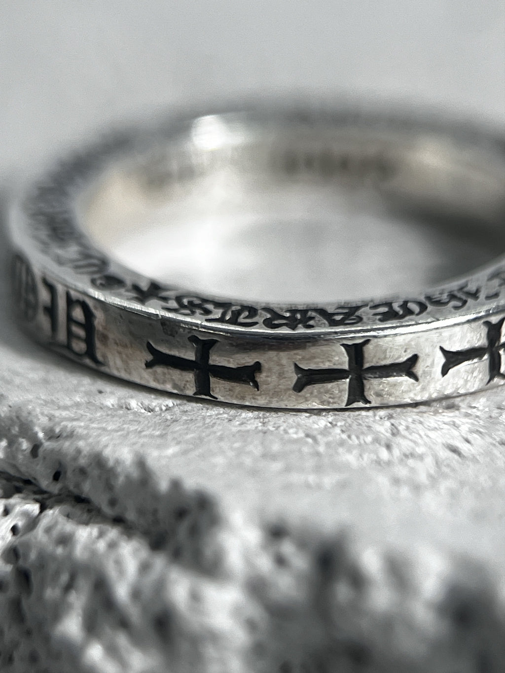 Chrome Hearts Script Spacer Ring .925 Size US7